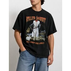 Killer Rabbit Run Away T Shirt XL Black Monty Python Holy Grail Graphic Tee